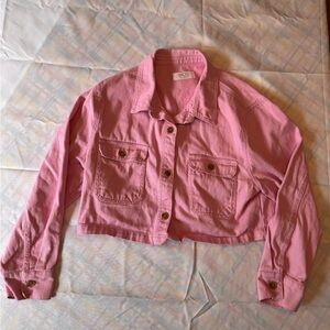 MOD ON TREND Pink Cropped Utility Jacket - Women's